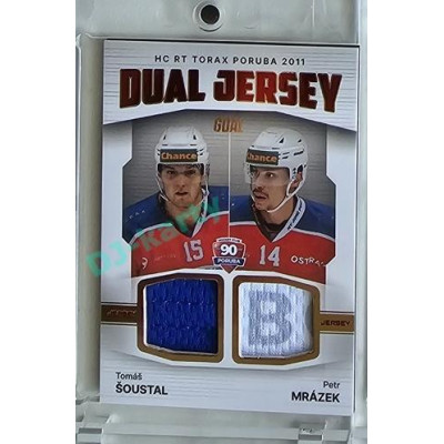 2023/24 Goal cards Chance Liga 2. série #JD-07 Tomáš Šoustal / Petr Mrázek Game Used Material Dual Jersey 19/20