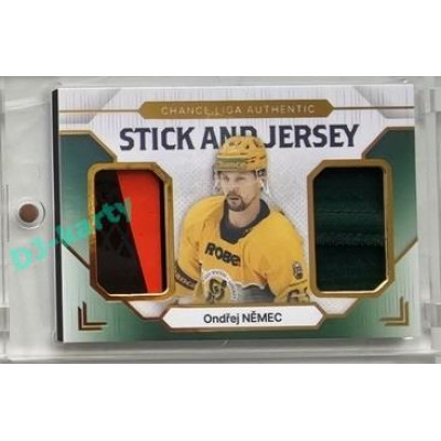 2023/24 Goal cards Chance Liga 2. série #SJ-03 Ondřej Němec Game Used Material Jersey&Stick 09/10