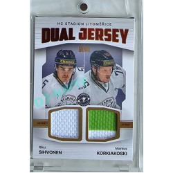 2023/24 Goal cards Chance Liga 2. série #JD-08 Rihu Sihvonen / Markus Korkiakovski Game Used Material Dual Jersey 19/20