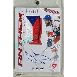 2024 Sportzoo Hokejové ČESKO #AW-JN Jiří Novotný Anthem of the Winner Auto Flag 16/35