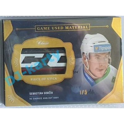 2020/21 OFS 1.série Sebastian Gorčík #GUM-SGO 1/5 Game Used Material Black Cut