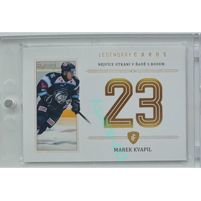 2023 Legendary Cards REKORDY ČESKÉ EXTRALIGY #ZC-PR3 Marek Kvapil Základní Část Gold Gold 16/20