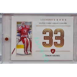 2023 Legendary Cards REKORDY ČESKÉ EXTRALIGY #ZC-MS05 Šimon Hrubec Základní Část Gold 17/20