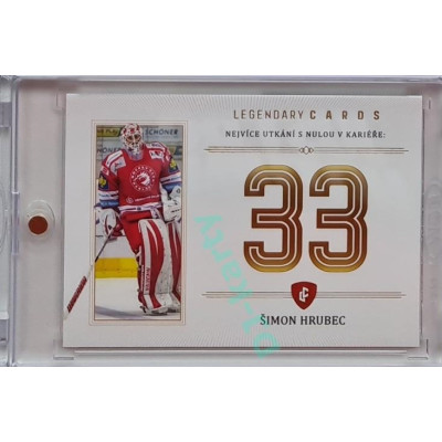 2023 Legendary Cards REKORDY ČESKÉ EXTRALIGY #ZC-MS05 Šimon Hrubec Základní Část Gold 17/20
