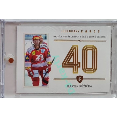 2023 Legendary Cards REKORDY ČESKÉ EXTRALIGY #ZC-GS1 Martin Růžička Základní Část Gold 17/20