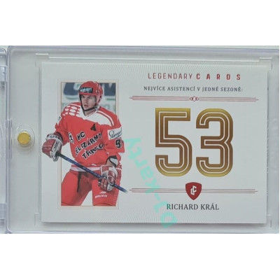 2023 Legendary Cards REKORDY ČESKÉ EXTRALIGY #ZC-AS1 Richard Král Základní Část Red 01/10