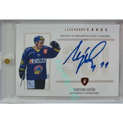 2023 Legendary Cards REKORDY ČESKÉ EXTRALIGY #ZC-GC4 Viktor Ujčík Základní Část Authentic Signature 09/13