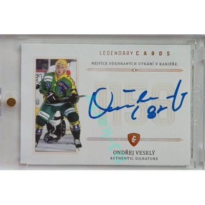 2023 Legendary Cards REKORDY ČESKÉ EXTRALIGY #ZC-U06 Ondřej Veselý Základní Část Authentic Signature 09/13