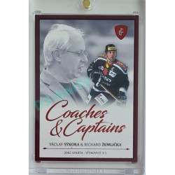 2023 Legendary Cards REKORDY ČESKÉ EXTRALIGY #CC-09 Václav Sýkora / Richard Žemlička Coaches & Captains Red 05/10