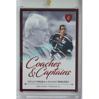 2023 Legendary Cards REKORDY ČESKÉ EXTRALIGY #CC-09 Václav Sýkora / Richard Žemlička Coaches & Captains Red 05/10