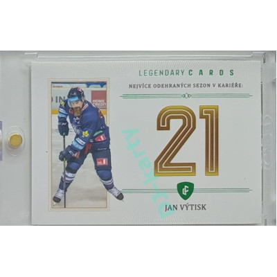 2023 Legendary Cards REKORDY ČESKÉ EXTRALIGY #ZC-S12 Jan Výtisk Základní Část Emerald 1/5