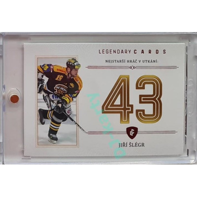 2023 Legendary Cards REKORDY ČESKÉ EXTRALIGY #ZC-05 Jiří Šlégr Základní Část Red 01/10