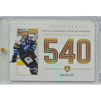 2023 Legendary Cards REKORDY ČESKÉ EXTRALIGY #ZC-PO2 Jakub Lev Základní Část Gold 17/20