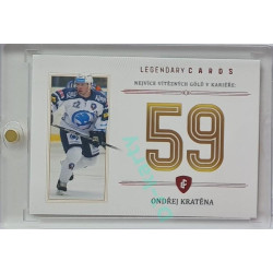2023 Legendary Cards REKORDY ČESKÉ EXTRALIGY #ZC-WG4 Ondřej Kratěna Základní Část Red 01/10