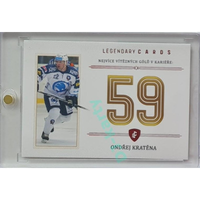 2023 Legendary Cards REKORDY ČESKÉ EXTRALIGY #ZC-WG4 Ondřej Kratěna Základní Část Red 01/10