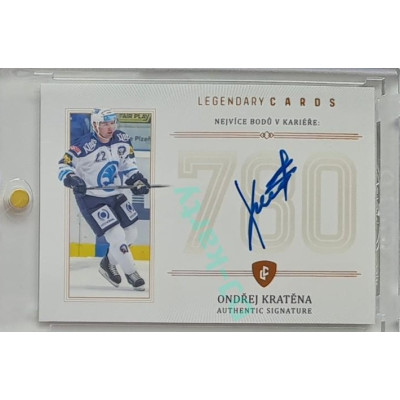 2023 Legendary Cards REKORDY ČESKÉ EXTRALIGY #ZC-PC5 Ondřej Kratěna Základní Část Authentic Signature 09/13