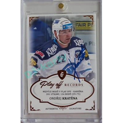 2023 Legendary Cards REKORDY ČESKÉ EXTRALIGY #PPC-01 Ondřej Kratěna Play Off Authentic Signature 05/13