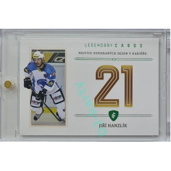 2023 Legendary Cards REKORDY ČESKÉ EXTRALIGY #ZC-S09 Jiří Hanzlík Základní Část Emerald 1/5