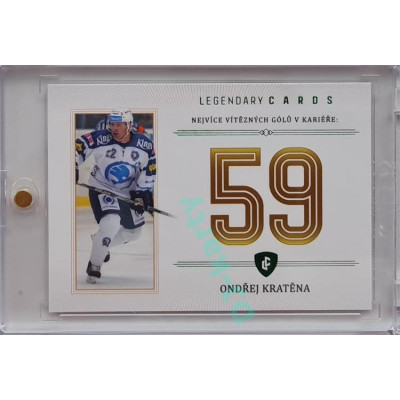 2023 Legendary Cards REKORDY ČESKÉ EXTRALIGY #ZC-WG4 Ondřej Kratěna Základní Část Emerald 1/5