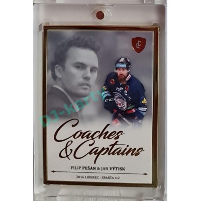 2023 Legendary Cards REKORDY ČESKÉ EXTRALIGY #CC-23 Filip Pešán / Jan Výtisk Coaches & Captains Gold 07/20