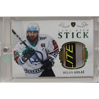 2023 Legendary Cards REKORDY ČESKÉ EXTRALIGY #GUS-05 Milan Gulaš Game Used Stick Emerald 2/5