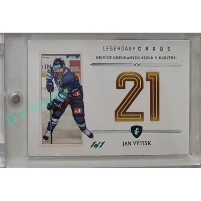 2023 Legendary Cards REKORDY ČESKÉ EXTRALIGY #ZC-S12 Jan Výtisk Základní Část Turquoise 1/1