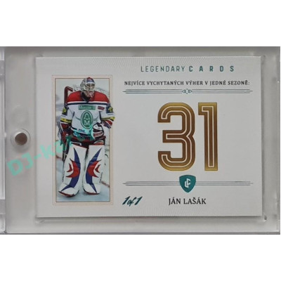 2023 Legendary Cards REKORDY ČESKÉ EXTRALIGY #ZC-WS5 Ján Lašák Základní Část Turquoise 1/1
