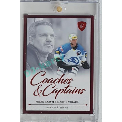 2023 Legendary Cards REKORDY ČESKÉ EXTRALIGY #CC-20 Milan Razým / Martin Straka Coaches & Captains Red 03/10