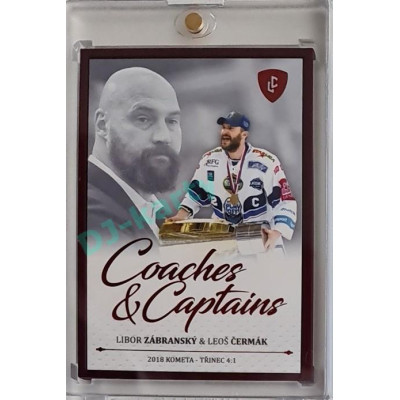 2023 Legendary Cards REKORDY ČESKÉ EXTRALIGY #CC-24 Libor Zábranský / Leoš Čermák Coaches & Captains Red 03/10