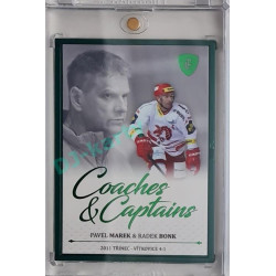 2023 Legendary Cards REKORDY ČESKÉ EXTRALIGY #CC-18 Pavel Marek / Radek Bonk Coaches & Captains Emerald 1/5