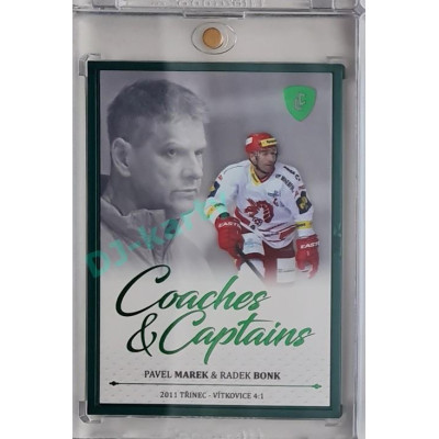 2023 Legendary Cards REKORDY ČESKÉ EXTRALIGY #CC-18 Pavel Marek / Radek Bonk Coaches & Captains Emerald 1/5