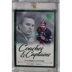 2023 Legendary Cards REKORDY ČESKÉ EXTRALIGY #CC-23 Filip Pešán / Jan Výtisk Coaches & Captains Emerald 1/5