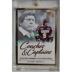 2023 Legendary Cards REKORDY ČESKÉ EXTRALIGY #CC-14 František Výborný / František Ptáček Coaches & Captains Gold 01/20