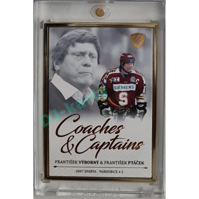 2023 Legendary Cards REKORDY ČESKÉ EXTRALIGY #CC-14 František Výborný / František Ptáček Coaches & Captains Gold 01/20