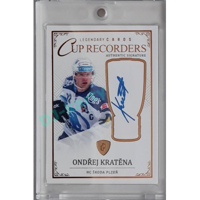 2023 Legendary Cards REKORDY ČESKÉ EXTRALIGY #CR-01 Ondřej Kratěna Cup Recorders Authentic Signature 03/13