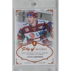 2023 Legendary Cards REKORDY ČESKÉ EXTRALIGY #PAC-03 Ondřej Kratěna Play Off Authentic Signature 10/13
