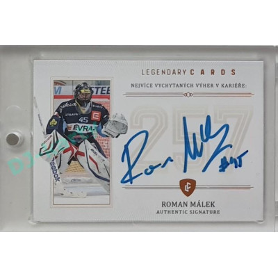 2023 Legendary Cards REKORDY ČESKÉ EXTRALIGY #ZC-WS2 Roman Málek Základní Část Authentic Signature 04/13