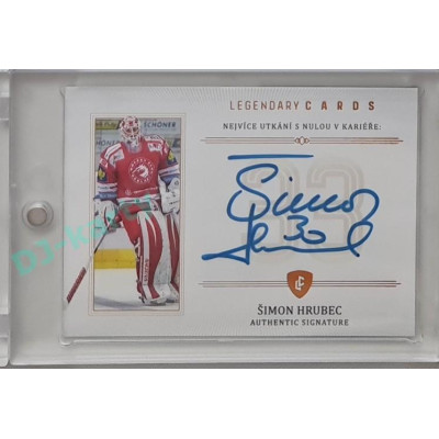 2023 Legendary Cards REKORDY ČESKÉ EXTRALIGY #ZC-MS05 Šimon Hrubec Základní Část Authentic Signature 13/13
