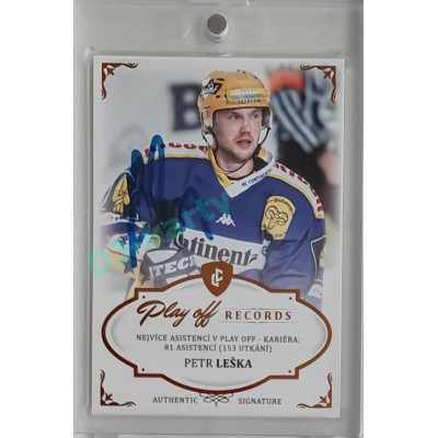 2023 Legendary Cards REKORDY ČESKÉ EXTRALIGY #PAC-02 Petr Leška Play Off Authentic Signature 08/13