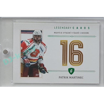 2023 Legendary Cards REKORDY ČESKÉ EXTRALIGY #ZC-PR6 Patrik Martinec Základní Část Emerald 4/5