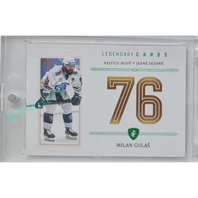 2023 Legendary Cards REKORDY ČESKÉ EXTRALIGY #ZC-PS3 Milan Gulaš Základní Část Emerald 4/5