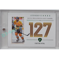 2023 Legendary Cards REKORDY ČESKÉ EXTRALIGY #ZC-PG1 Viktor Hübl Základní Část Emerald 4/5