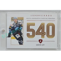 2023 Legendary Cards REKORDY ČESKÉ EXTRALIGY #ZC-P02 Jakub Lev Základní Část Red 08/10