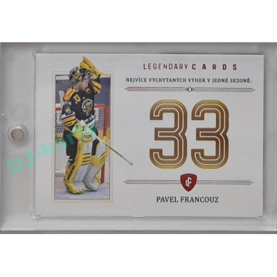 2023 Legendary Cards REKORDY ČESKÉ EXTRALIGY #ZC-WS2 Pavel Francouz Základní Část Red 08/10