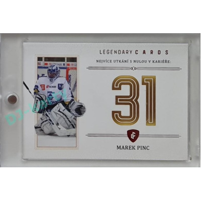 2023 Legendary Cards REKORDY ČESKÉ EXTRALIGY #ZC-MS09 Marek Pinc Základní Část Red 08/10