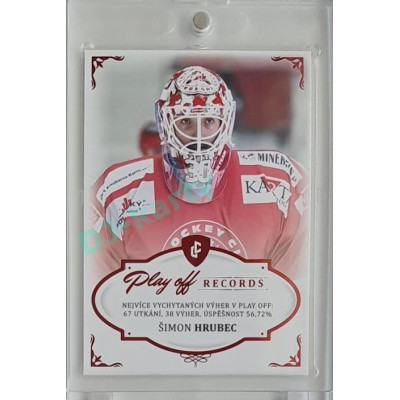 2023 Legendary Cards REKORDY ČESKÉ EXTRALIGY #PW-05 Šimon Hrubec Play Off Red 07/10