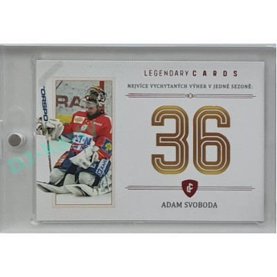 2023 Legendary Cards REKORDY ČESKÉ EXTRALIGY #ZC-WS1 Adam Svoboda Základní Část Red 08/10