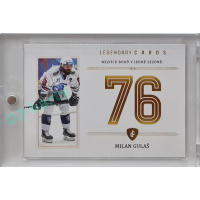 2023 Legendary Cards REKORDY ČESKÉ EXTRALIGY #ZC-PS3 Milan Gulaš Základní Část Gold 12/20