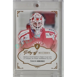 2023 Legendary Cards REKORDY ČESKÉ EXTRALIGY #WP-05 Šimon Hrubec Play Off Gold 14/20