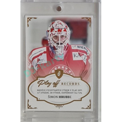2023 Legendary Cards REKORDY ČESKÉ EXTRALIGY #WP-05 Šimon Hrubec Play Off Gold 14/20